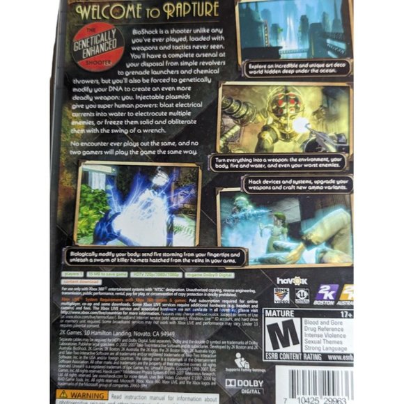 Bioshock Xbox 360 2000s Vid Game Platinum Hits Edition 2007 2K Games New Sealed - Picture 5 of 14
